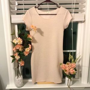Shirt sleeve cream body con dress